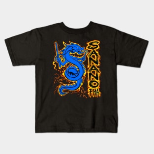 Sanano FMA Dragon Fire Blue Kids T-Shirt